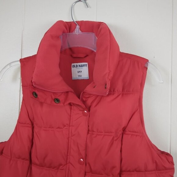 Old Navy | Red Puffer Full Zip & Snap Vest | Size S - Picture 3 of 7